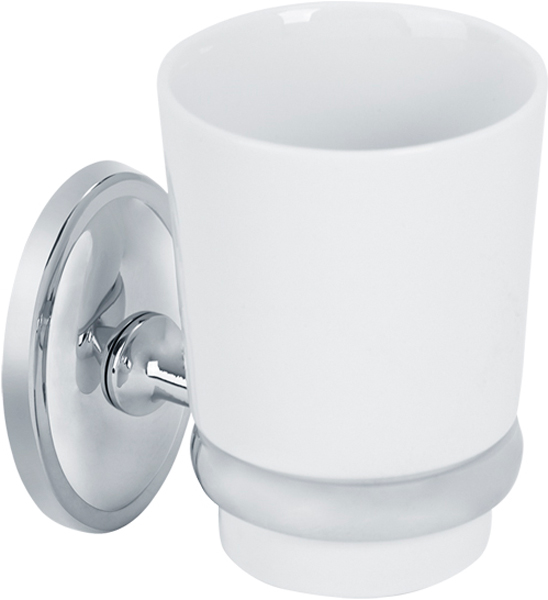 Стакан настенный, хром/керамика XX