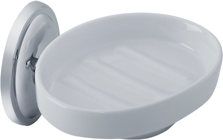 Мыльница настенная, хром/керамика XX