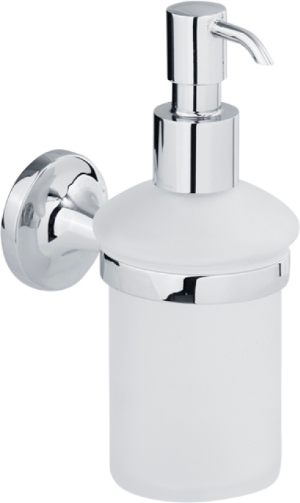 Дозатор жидкого мыла настенный, хром/матовое стекло XX