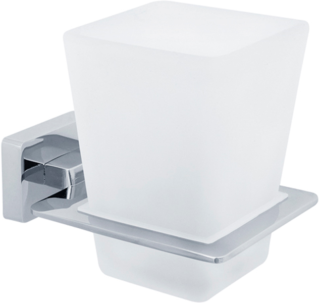 Стакан настенный, хром/матовое стекло XX