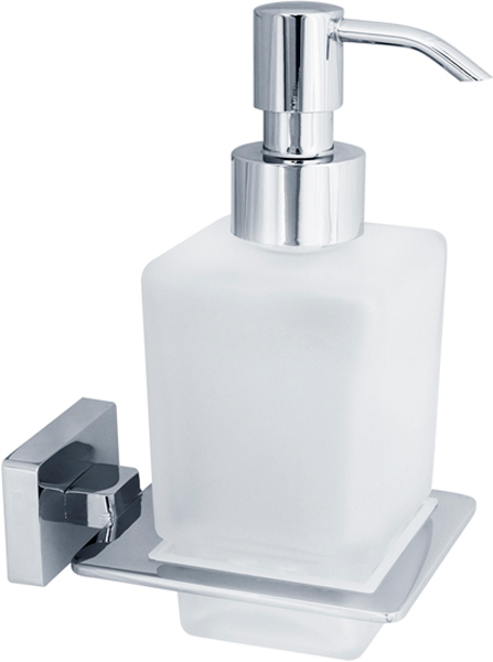 Дозатор жидкого мыла настенный, хром/матовое стекло XX