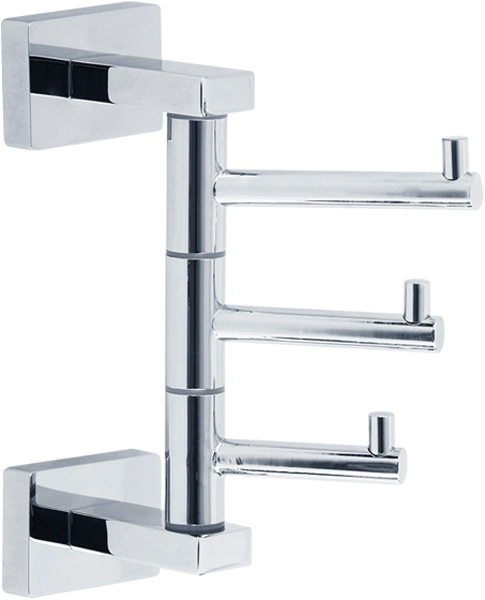 Крючок тройной поворотный, хром XX