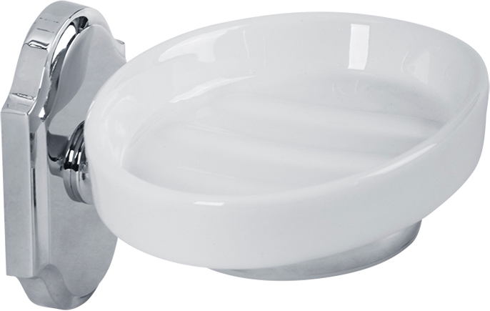 Мыльница настенная, хром/керамика XX