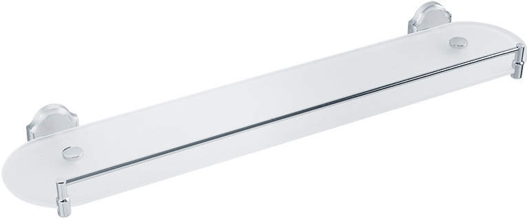 Полка стеклянная с ограничителем 60 см., хром XX