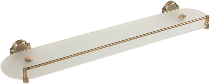 Полка стеклянная с ограничителем 60 см, бронза XX