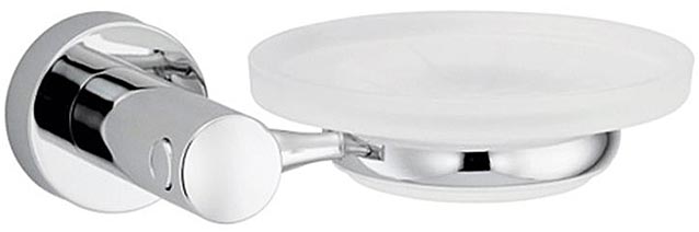 Мыльница стеклянная настенная, хром, Donau