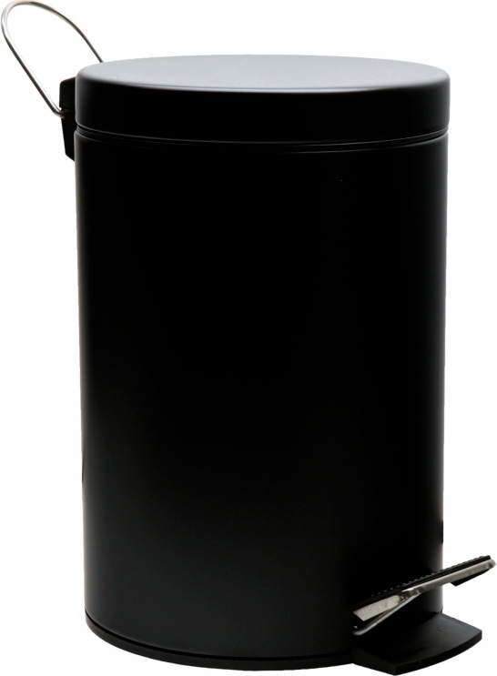 Ведро круглое 5 л, с педалью, цв.черный ZZ