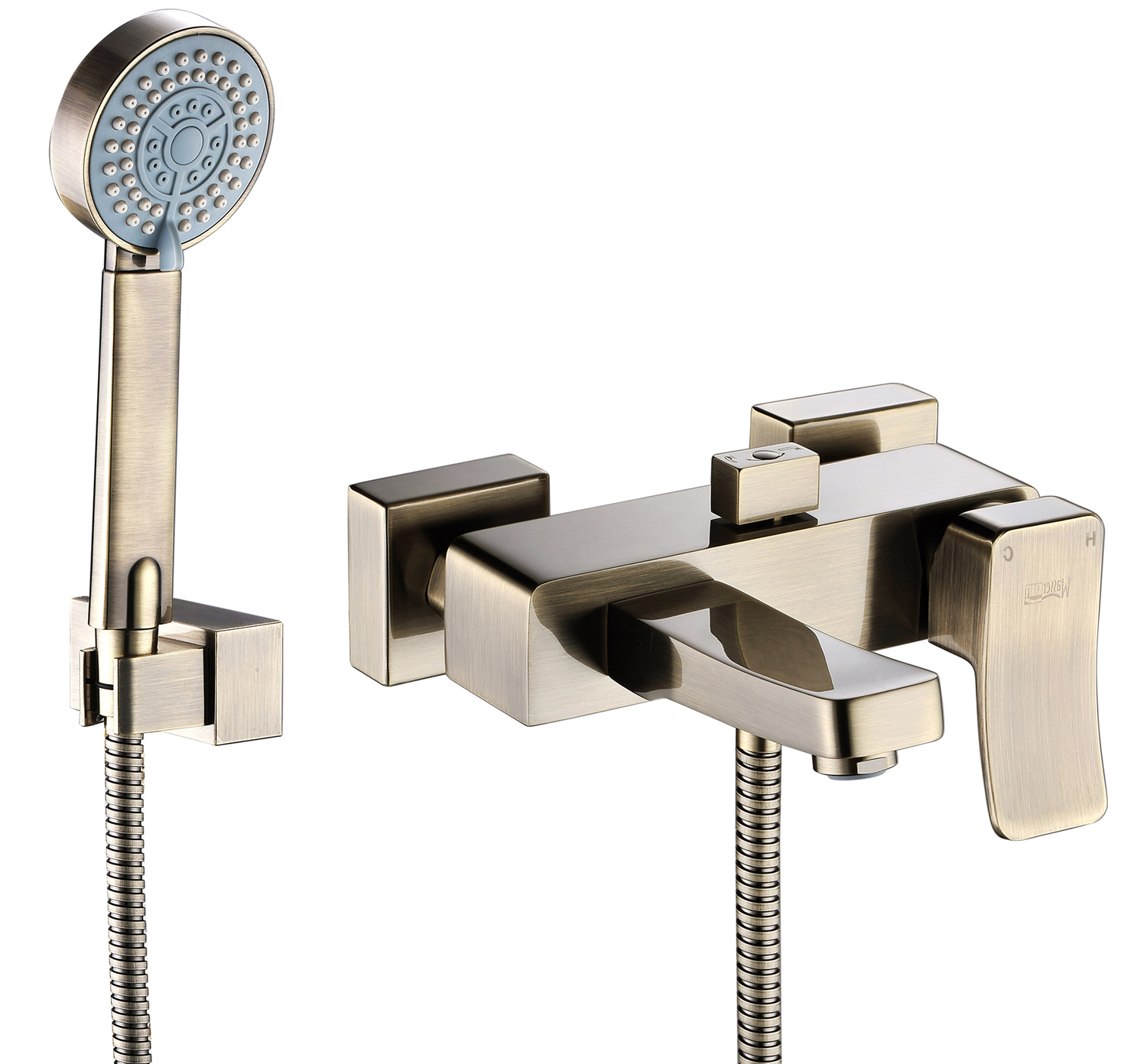 Смеситель для ванны с душем Exter, светлая бронза ZZ