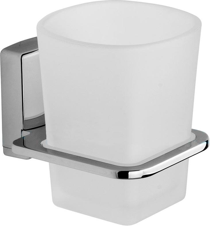 Стаканчик стеклянный настенный, хром, Leine