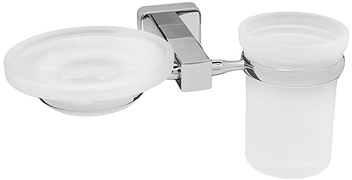 Держатель мыльницы и стакана, настенный, хром, Lippe