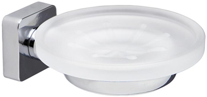 Мыльница стеклянная настенная, хром, Lippe