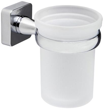 Стаканчик стеклянный настенный, хром, Lippe