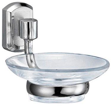 Мыльница стеклянная настенная, хром, Oder