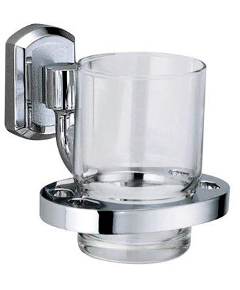 Стаканчик стеклянный настенный, хром, Oder