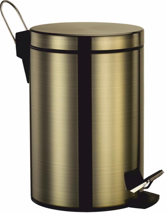 Мусорное ведро, 5 л с педалью д/открывания крышки, цв.бронза ZZ