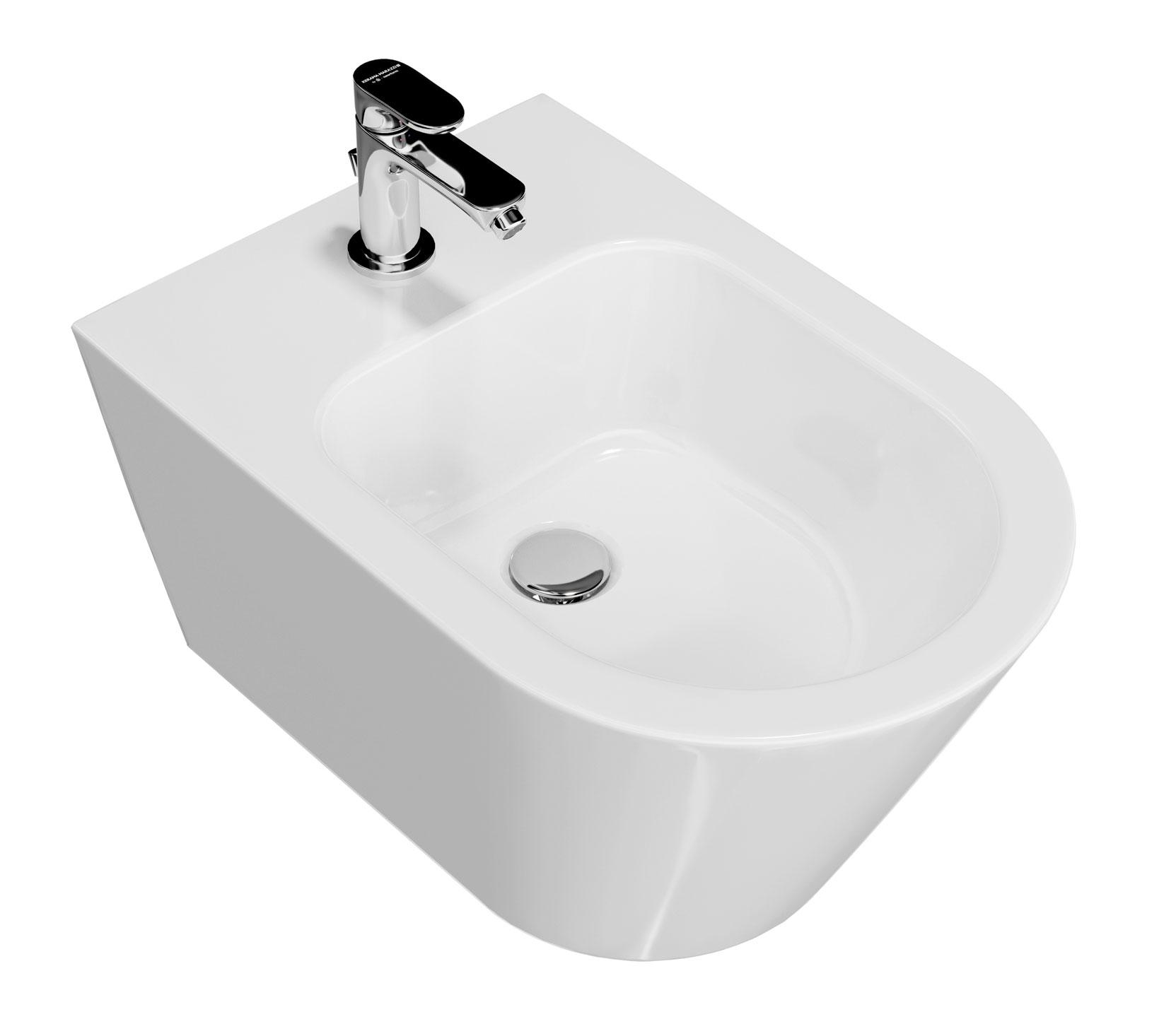 Биде подвесное, цв.белый глянцевый