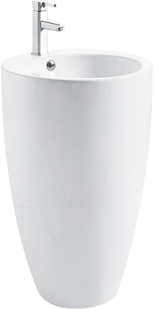 Раковина напольная Ceramalux N B133, 380х380х150 мм, 1 отверстие под см-ль, цв. белый, ZZ