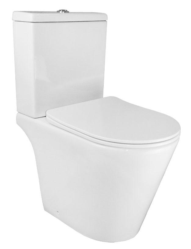 Унитаз-компакт  напольный, безободковый, крышка-сиденье с микролифтом в компл, цв. белый ZZ