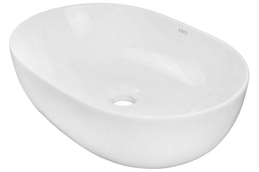 Раковина-чаша Azario 485х350х130 накладная, овальная, БЕЗ отверст под см-ль, цв. белый, ZZ