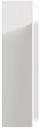 Шкаф вертикальный(фасад и корпус цв.белый с зерк.блеском)400х410хh1600мм,петли слева(1дверца, 4 стекл.полки, боковая подсв.35W справа,выкл)PliZZ