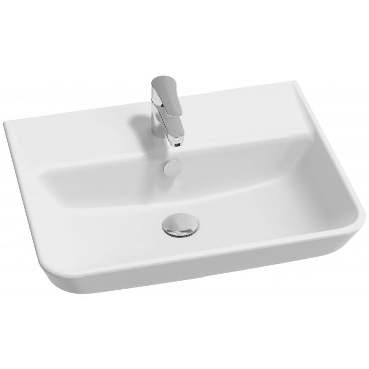 Раковина подвесная STRUKTURA 60x48 см, с отв.для смесителя,сл/пер.,цв. белый арт.EGD112-00 ZZ