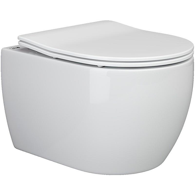 Унитаз подвесной 49x37x34см с сиденьем микролифтом, безободковый, Play ZZ