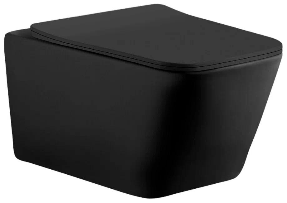 Унитаз подвесной Aquanet Rimless Tavr-W BL-103N-WHT black, безободковый, сидение с микролифтом в компл Rimless TAVR-W, цв. черный, ZZ