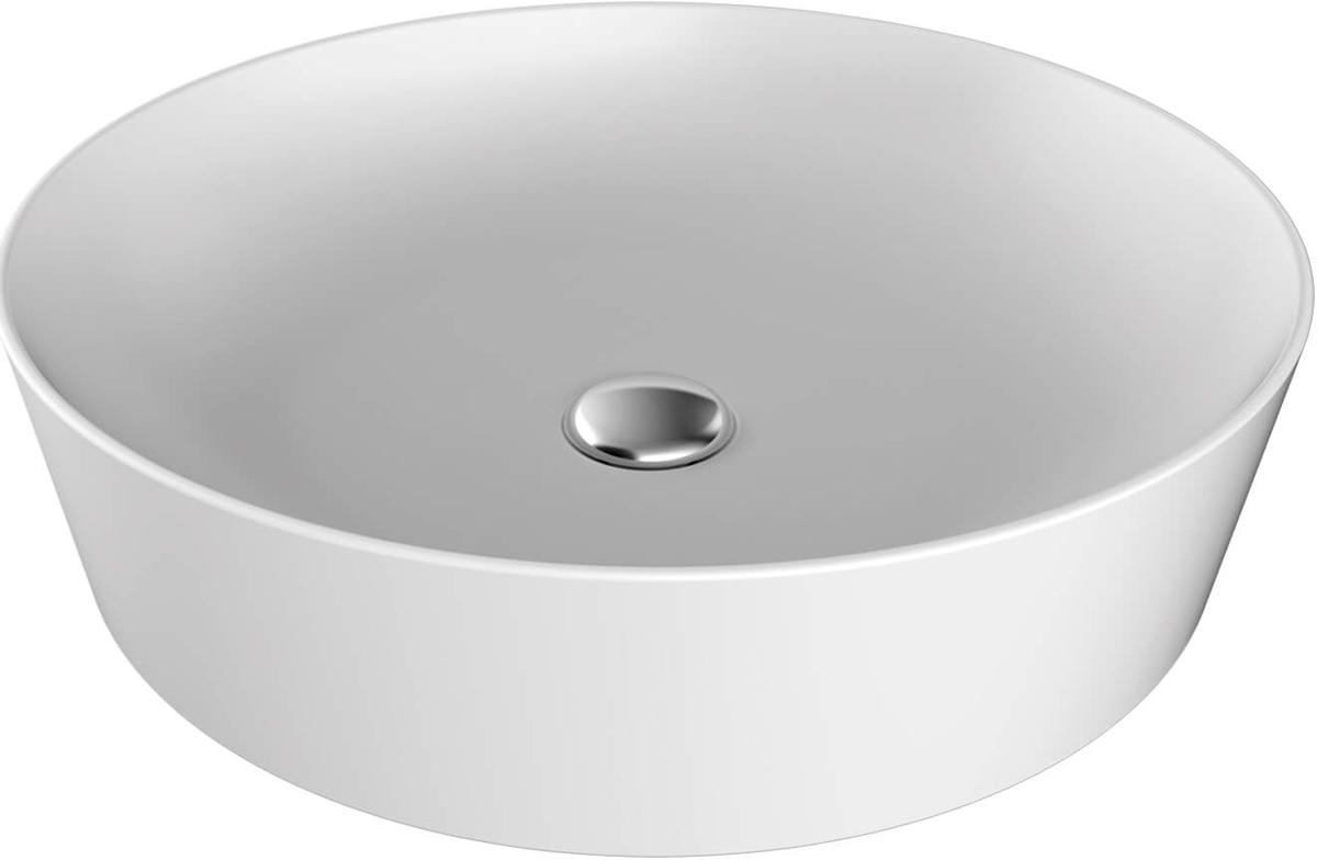 Раковина-чаша накладная Ultra 45 см, круглая  БЕЗ отверстия для смесителя, цв.белый KL
