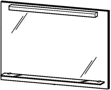 Зеркало 1200х155хh800мм, светильник 21W, полочка, крепёж в компл., X-Large ZZ