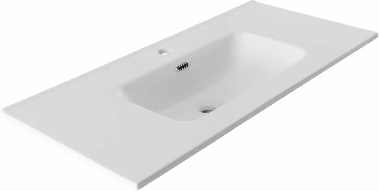 Раковина-столешница Flat 100 см (без тумбы не продается), керамическая, цвет белый матовый ZZ
