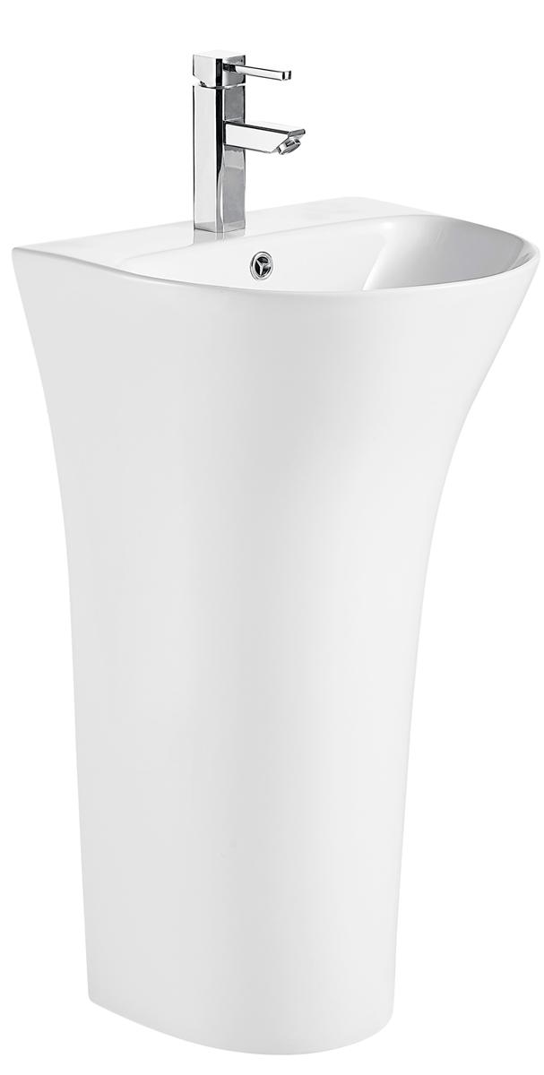 Раковина напольная отдельностоящая FRETTA ROUND 480х420х835 мм, прямоугольная, 1 отверст под см-ль, цв. белый, ZZ