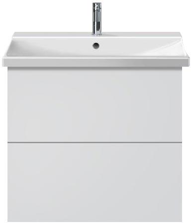 Тумба подвесная 620xH555хP481,2ящика,верхний ящик,вкл. вырез и крышку для сифона для раковины (233265,белый матовый, L-Cube ZZ