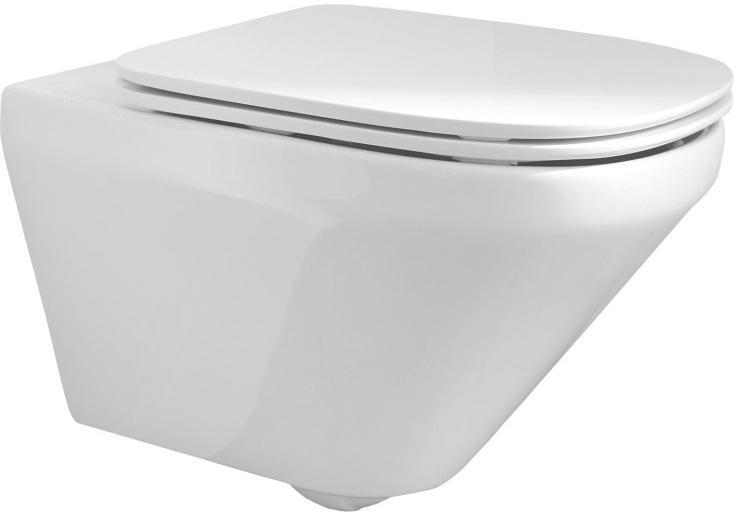 Унитаз подвесной, безободковый, крепления в комплекте, БЕЗ крышки E77168-0