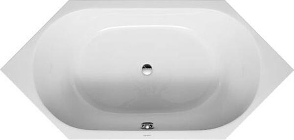 Ванна 190х900мм, шестиугольный вариант, встраиваемая версия, с двумя наклонами для спины, (акрил цв.белый), БЕЗ ножек, слива-перелива, D-Code ZZ