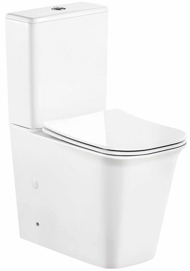 Унитаз напольный с бачком, безободковый, крышка-сиденье с микролифтом в компл, цв. белый ZZ