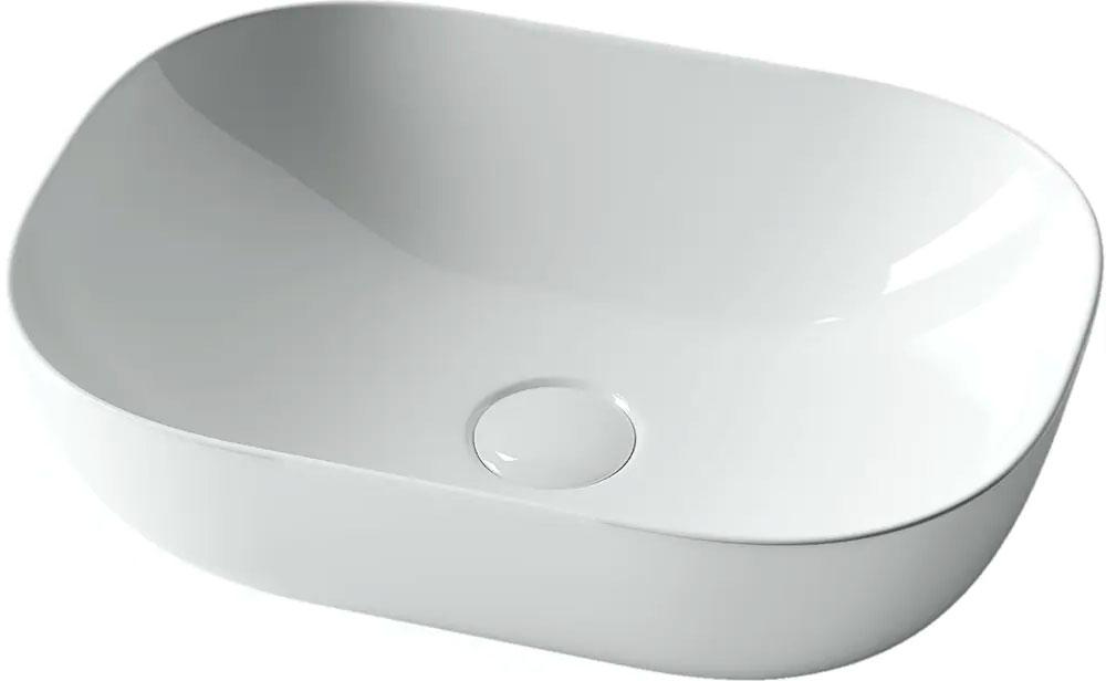 Раковина накладная 45х32 см, БЕЗ отверстия под смеситель, БЕЗ донного клапана, цв. белый  ZZ