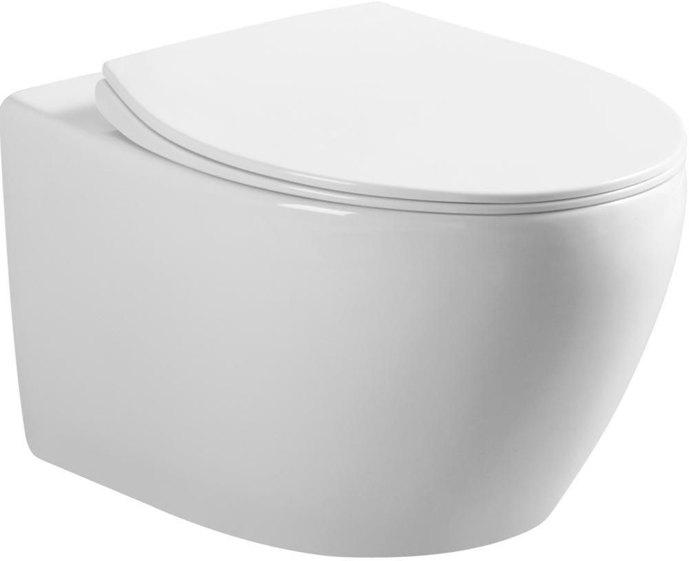 Унитаз подвесной с сиденьем  Pearl Rimless, цвет белый ZZ