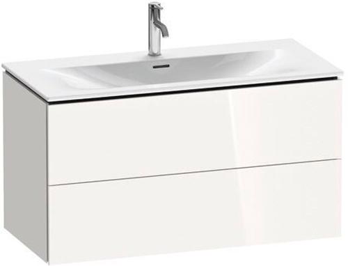 Тумба подвесная под раковину 550x1020x481мм, 2 ящика, цвет White High Gloss,L-Cube ZZ