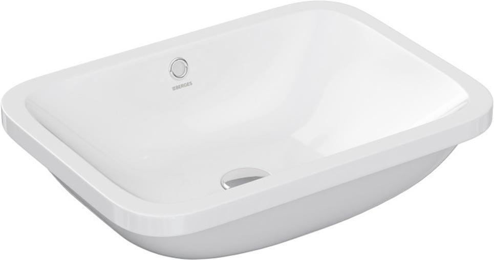 Раковина 55x41 cм, встраиваемая снизу, без отверстия под смеситель, цв.белый, ZZ