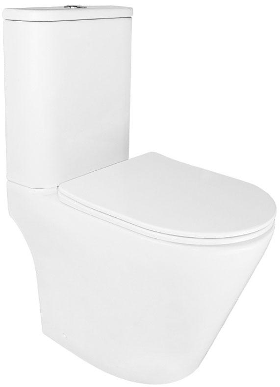 Унитаз напольный, с бачком, безободковый с сиденьем микролифт в компл., система смыва Tornado, белый
