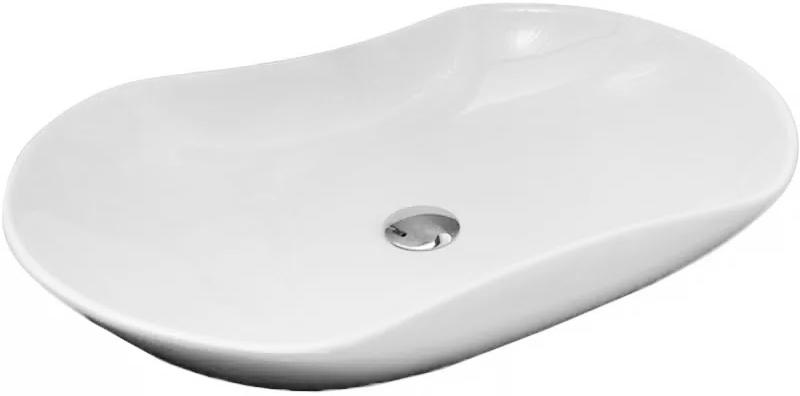 Раковина накладная CERAMALUX 9175, 66х42х12 см, БЕЗ отверстия под смеситель, цв. белый, ZZ