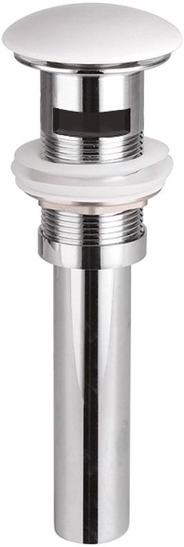 Донный клапан нажимной click/clack, с переливом, цв.белый/хром ZZ