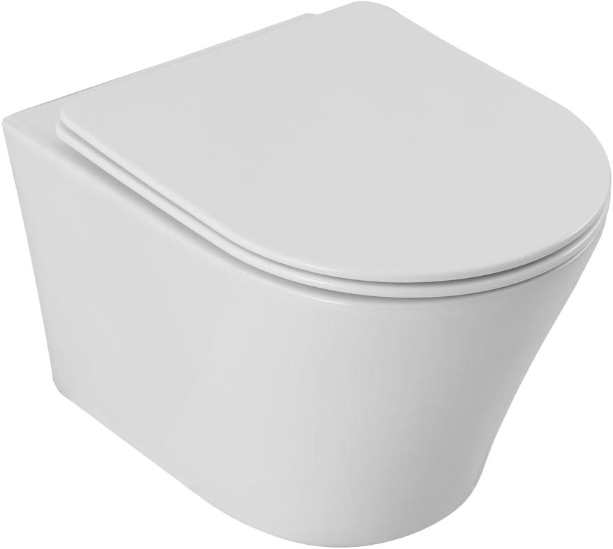 Унитаз подвесной, безободковый, смыв "Торнадо", сиденье с микролифтом в комплекте