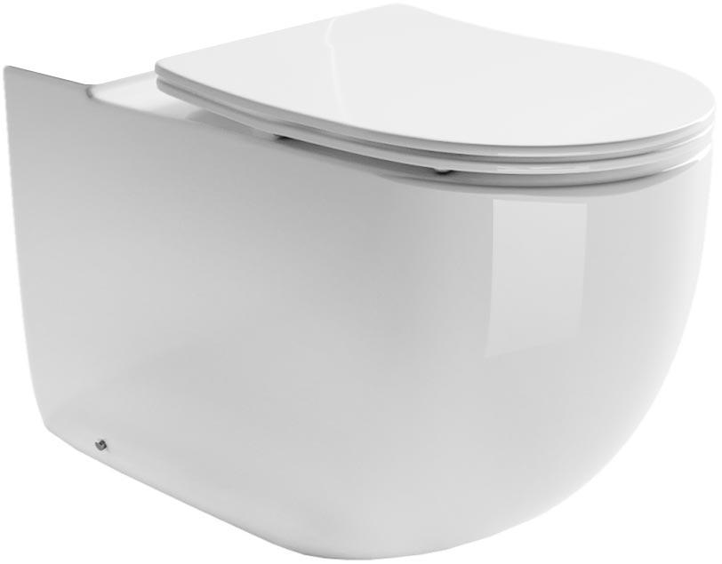 Чаша унитаза Metropol Rimless напольная пристенная c сиденьем микролифт, цвет белый ZZ