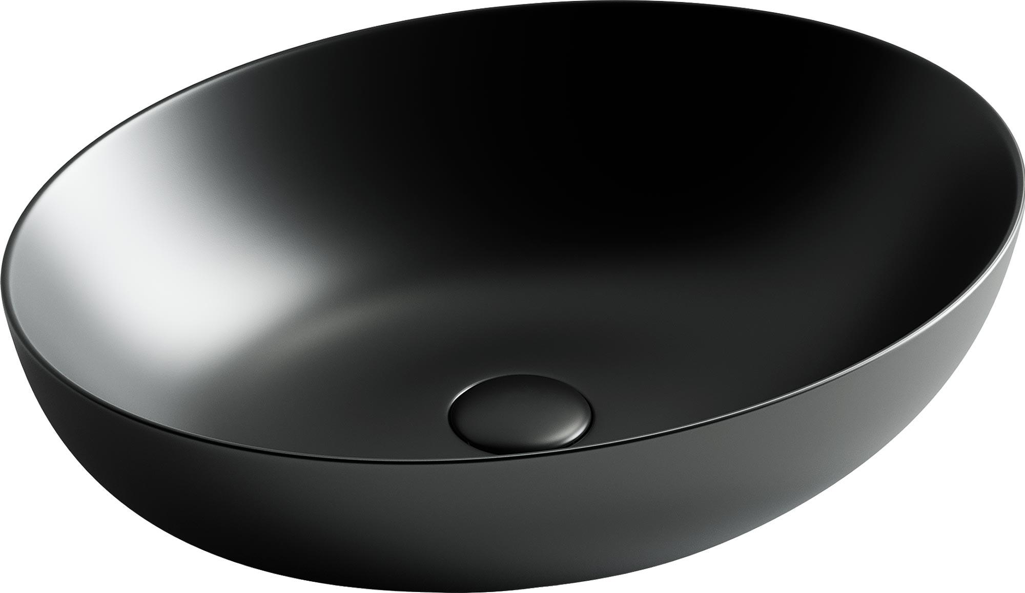 Раковина-чаша накладная овальная Element 520х395х130мм, цвет черный матовый ZZ