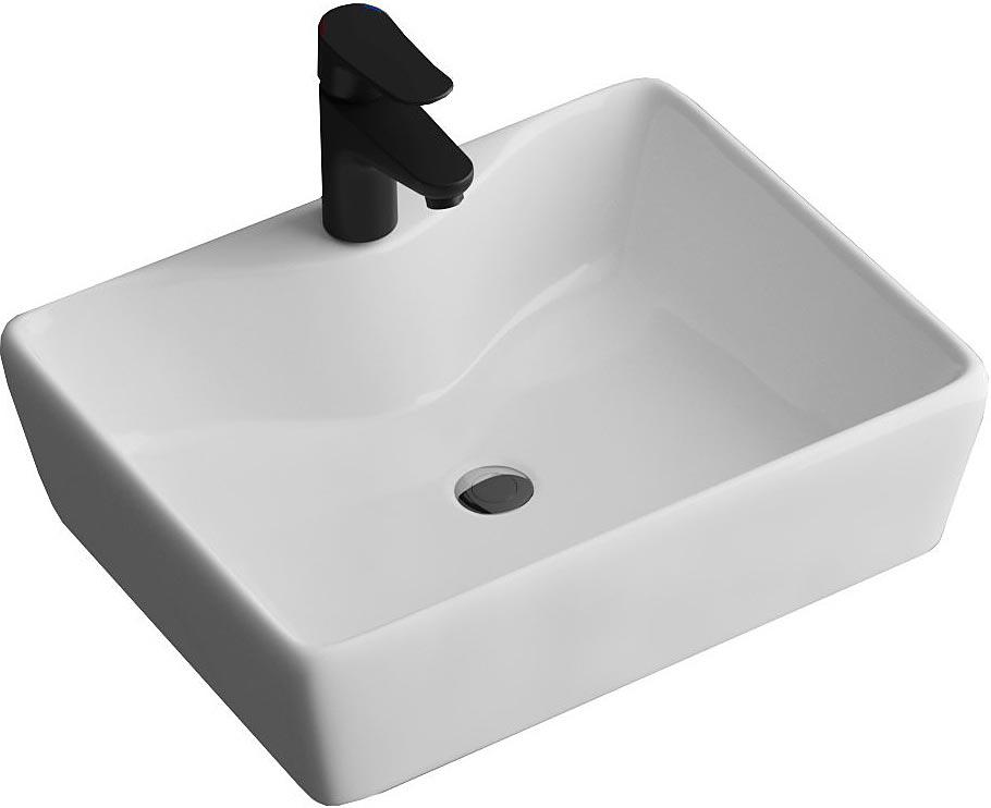 Накладная раковина без донного клапана (не предусмотрен)  Grossman GR-3017, цв. белый ZZ