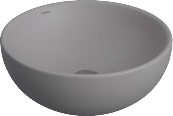 Раковина-чаша круглая 45х17,5 см, БЕЗ отверстия под смеситель, цв. серый матовый, ZZ