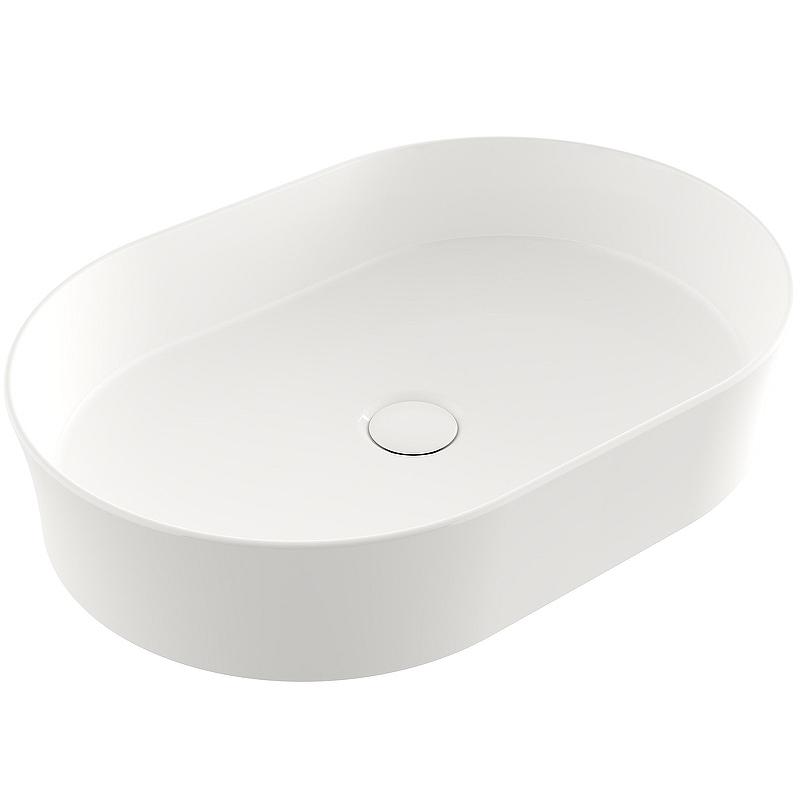 Раковина 55х38 cм, накладная БЕЗ отверстия под смеситель, цв.белый, ZZ