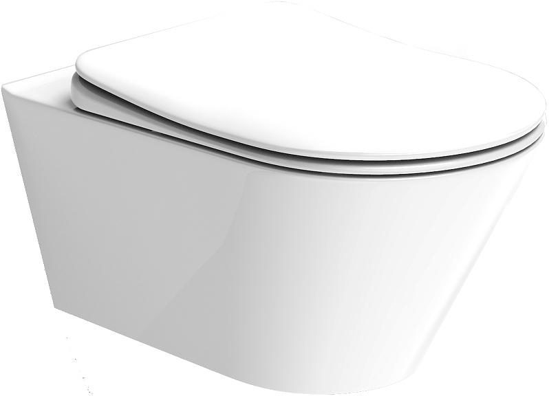 Унитаз подвесной, безободковый, БЕЗ крышки-сиденья (ном.n142523), цв. белый