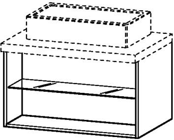 Тумбочка подвесная под раковину 800х545хh440мм,1 стекл.полочка, цвет натур.дуб.83, X-Large ZZ